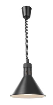Lampa do podgrzewania potraw- wisząca, stożkowa średnica 275x(H)250 mm, czarna 