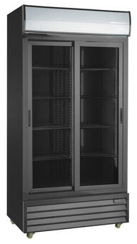 Szafa chłodnicza przeszklona RQ801SL-BLACK | 800l | drzwi przesuwne | czarna (SD801SL)