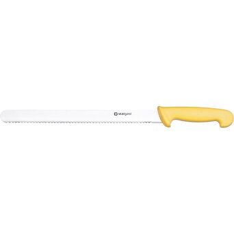 Nóż uniwersalny ząbkowany L 300 mm żółty